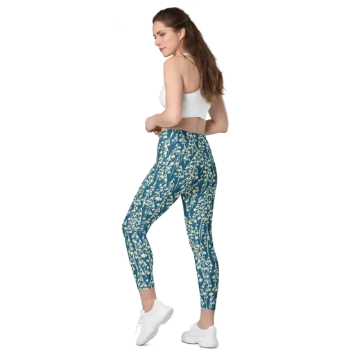 Teal Meadow on a Leggings with Pockets