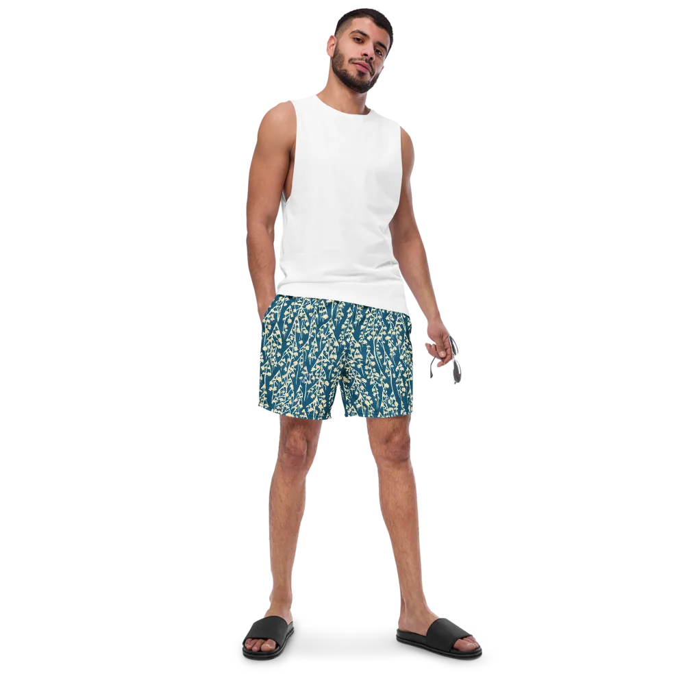Teal Meadow on Swim Trunks — Front