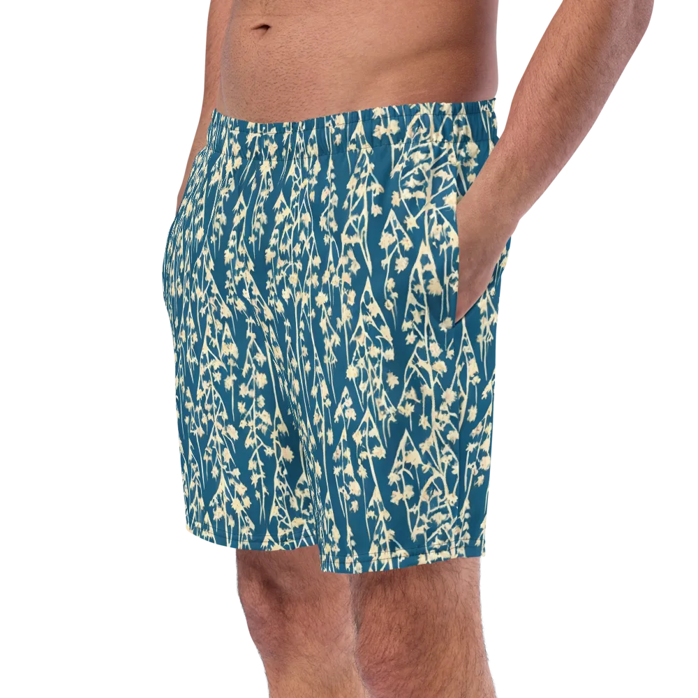 Teal Meadow on Swim Trunks — Left Front