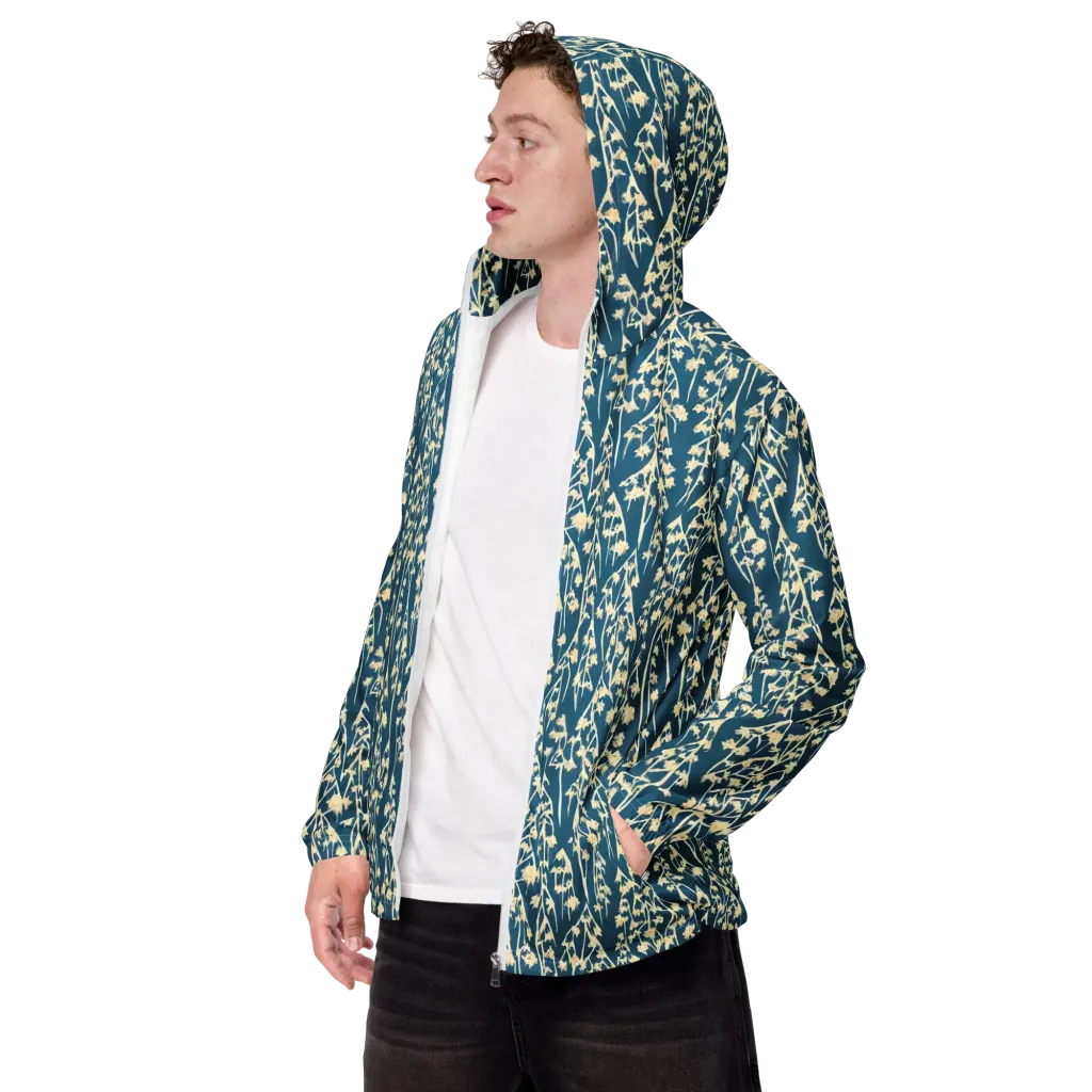 Teal Meadow on Men's Windbreaker — Left Front