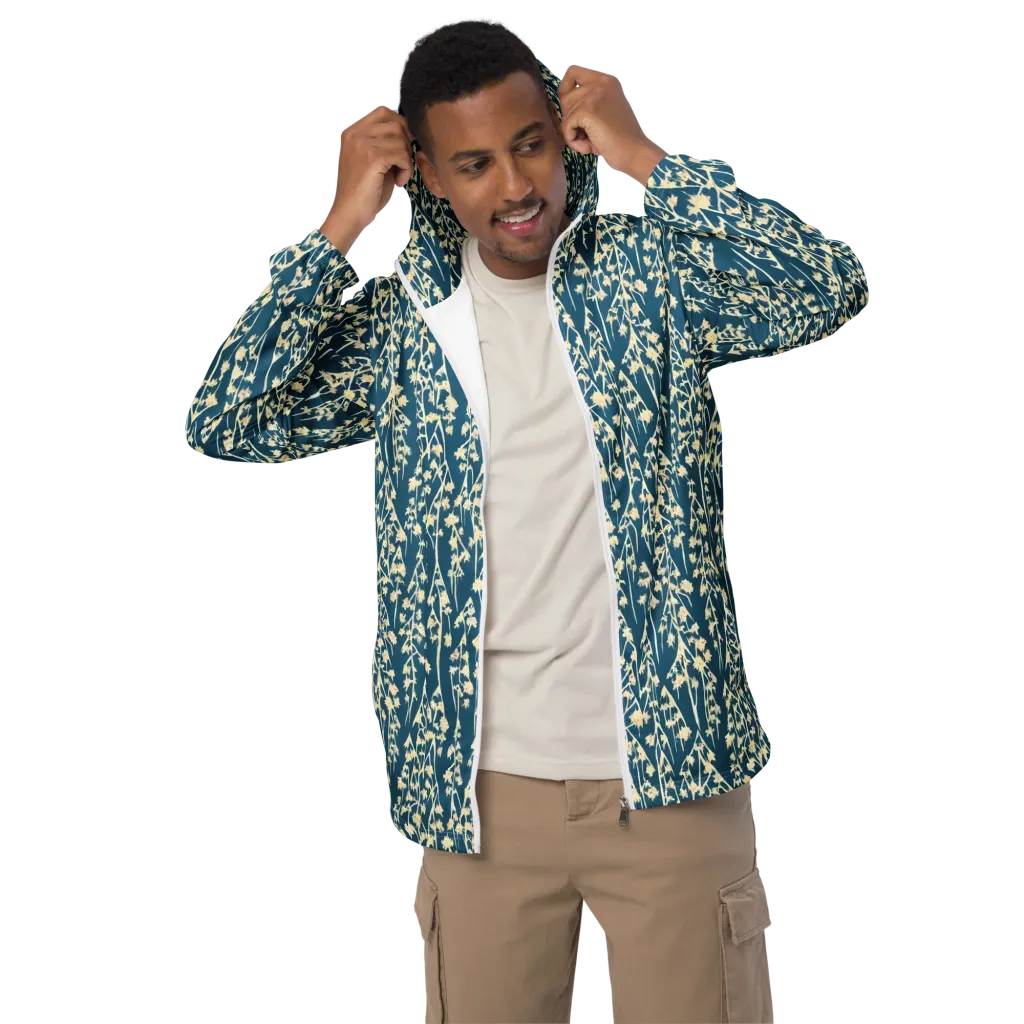 Teal Meadow on Men's Windbreaker — Front