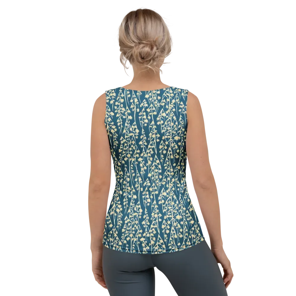 Teal Meadow on Women's Tank Top — Back