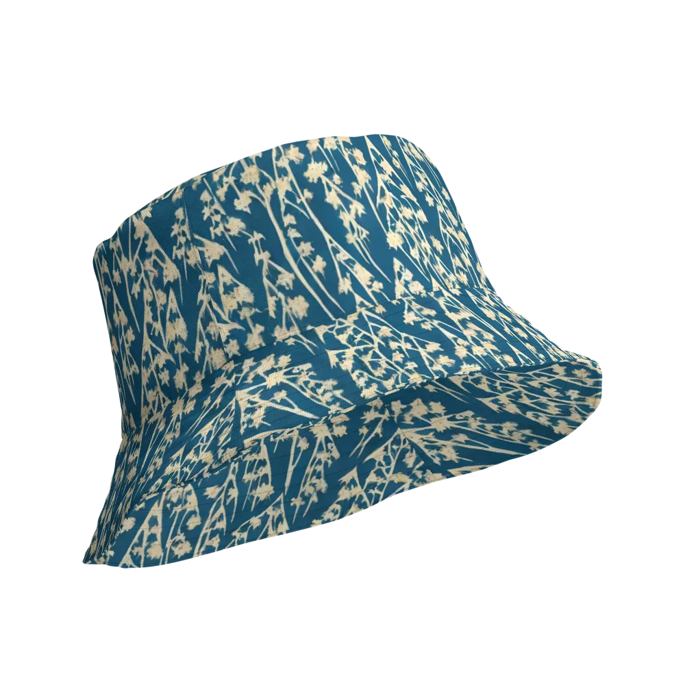 Teal Meadow on Reversible Bucket Hat — Product details Outside