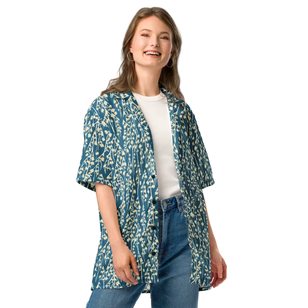 Teal Meadow on Button Shirt — Front
