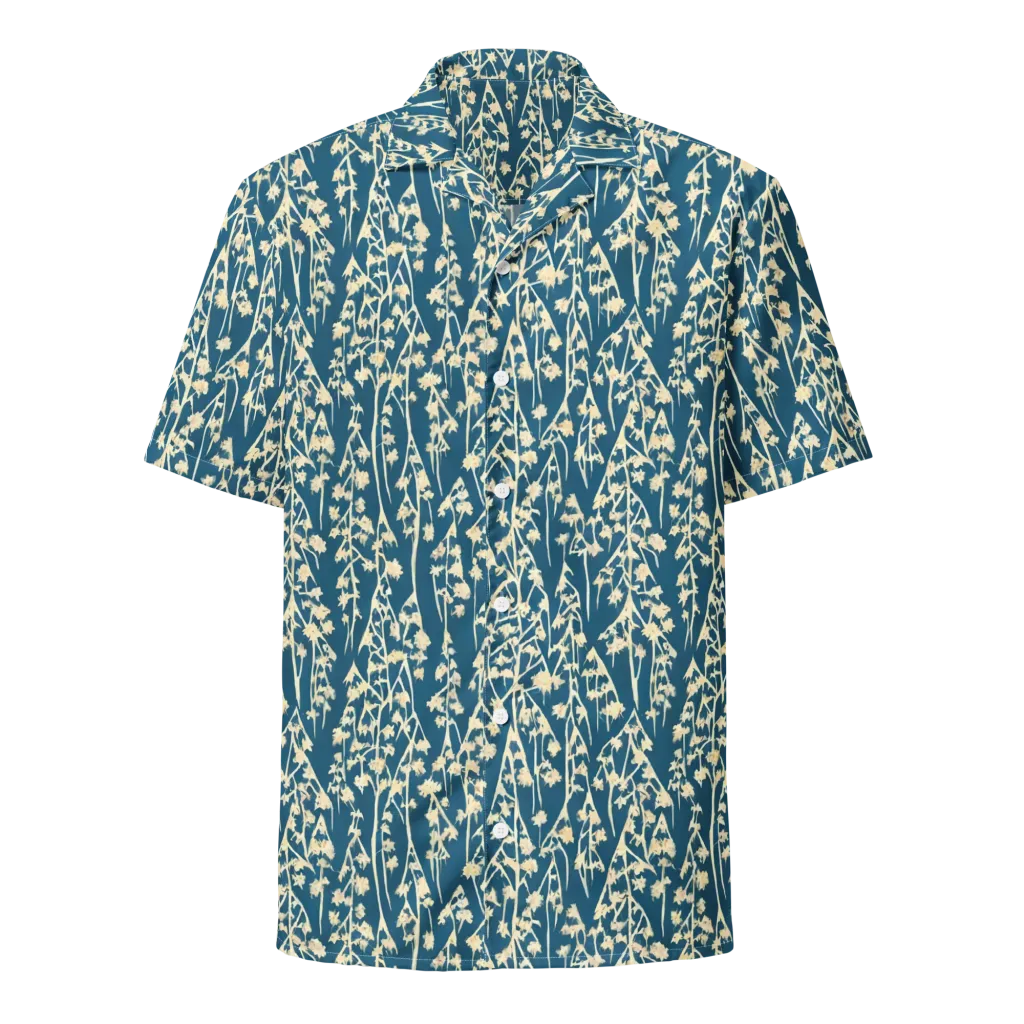 Teal Meadow on Button Shirt — Front