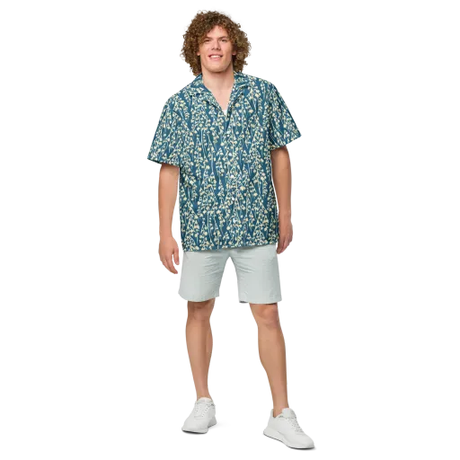 Teal Meadow on a Button Shirt