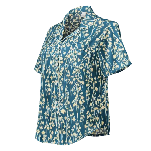 Teal Meadow on a Women's Short Sleeve Pajama Top