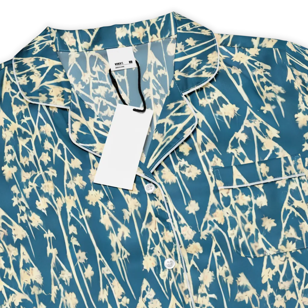 Teal Meadow on Women's Short Sleeve Pajama Top — Product details