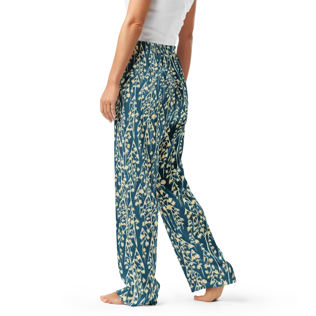 Teal Meadow on Women's Pajama Pants — Left