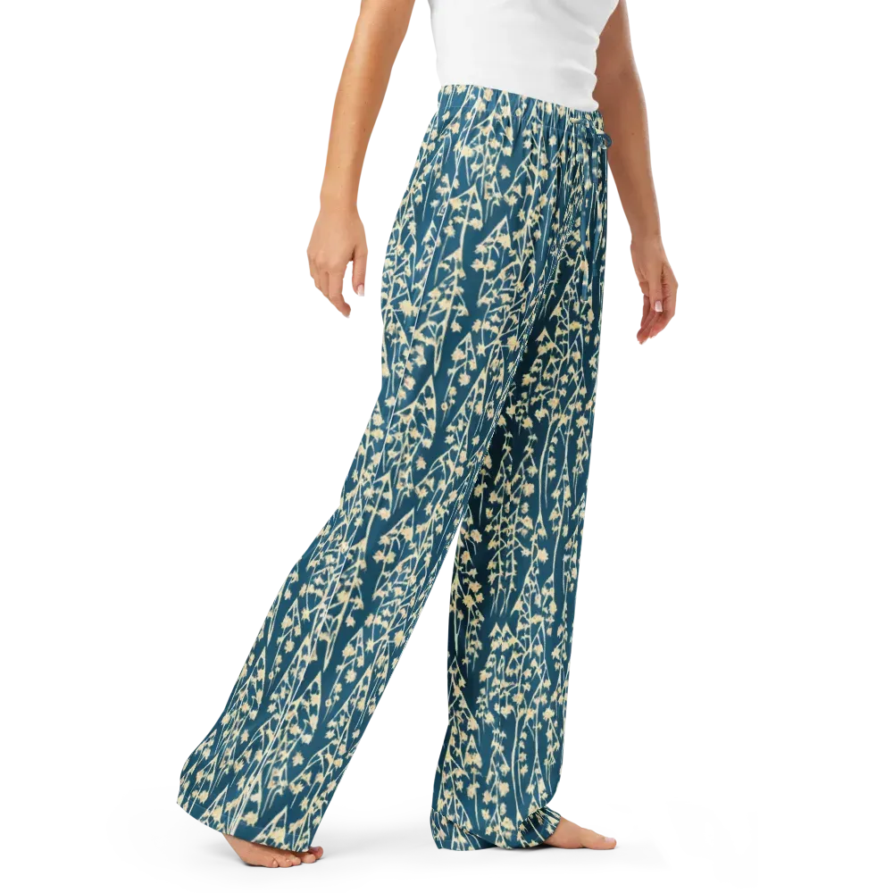 Teal Meadow on Women's Pajama Pants — Right Front