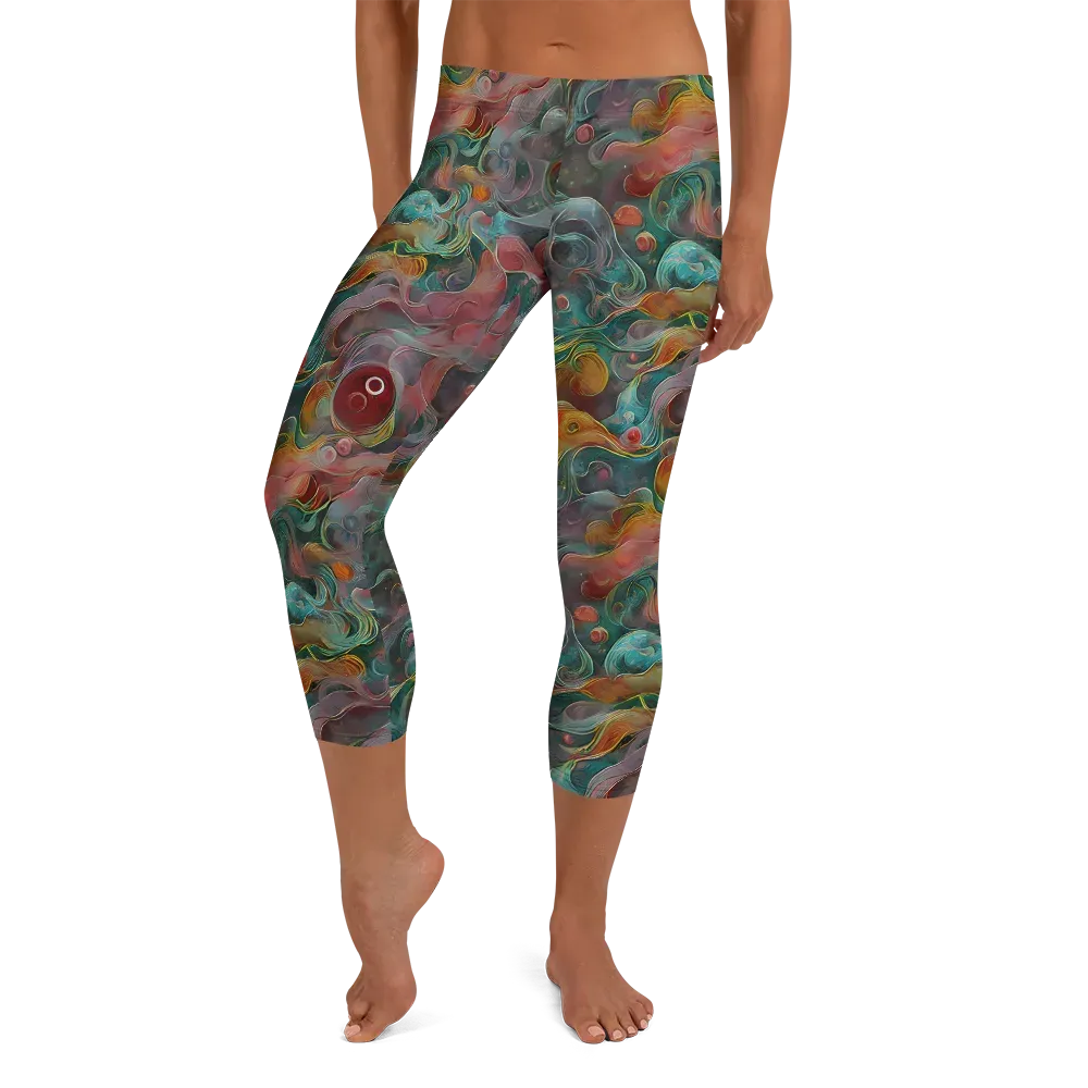 Molten Tidalwave on Capri Leggings — Front
