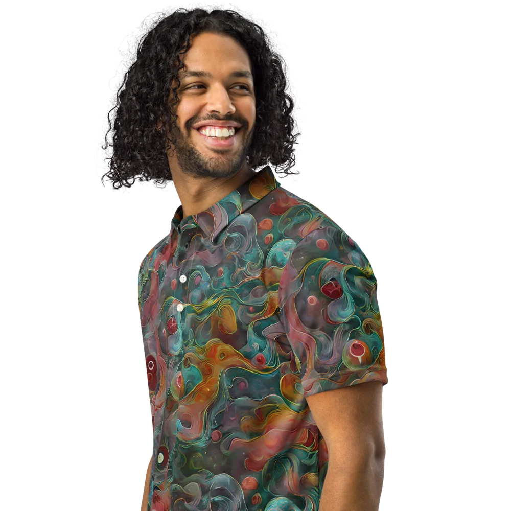 Molten Tidalwave on Men's Slim Fit Polo Shirt — Left Front