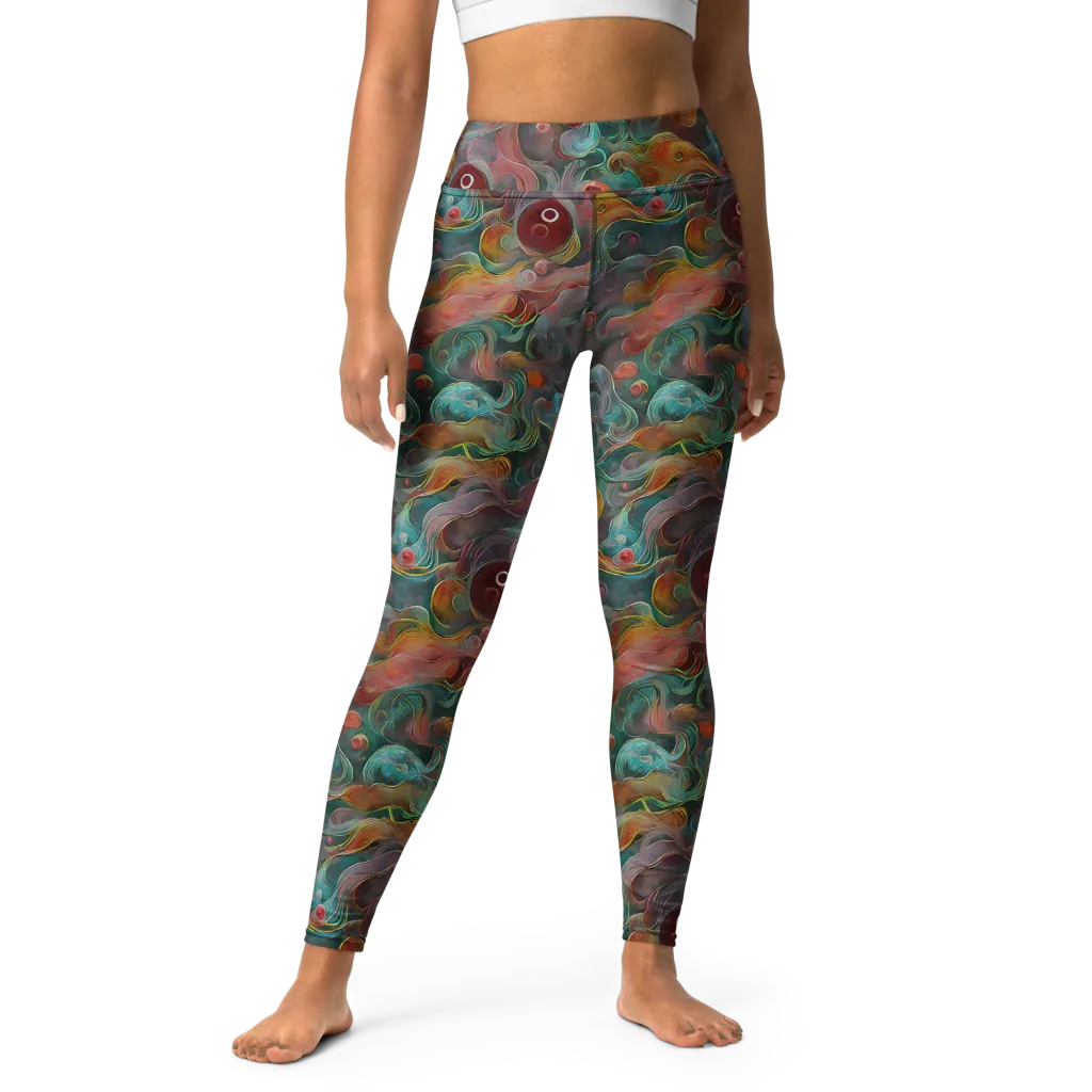 Molten Tidalwave on Yoga Leggings — Front