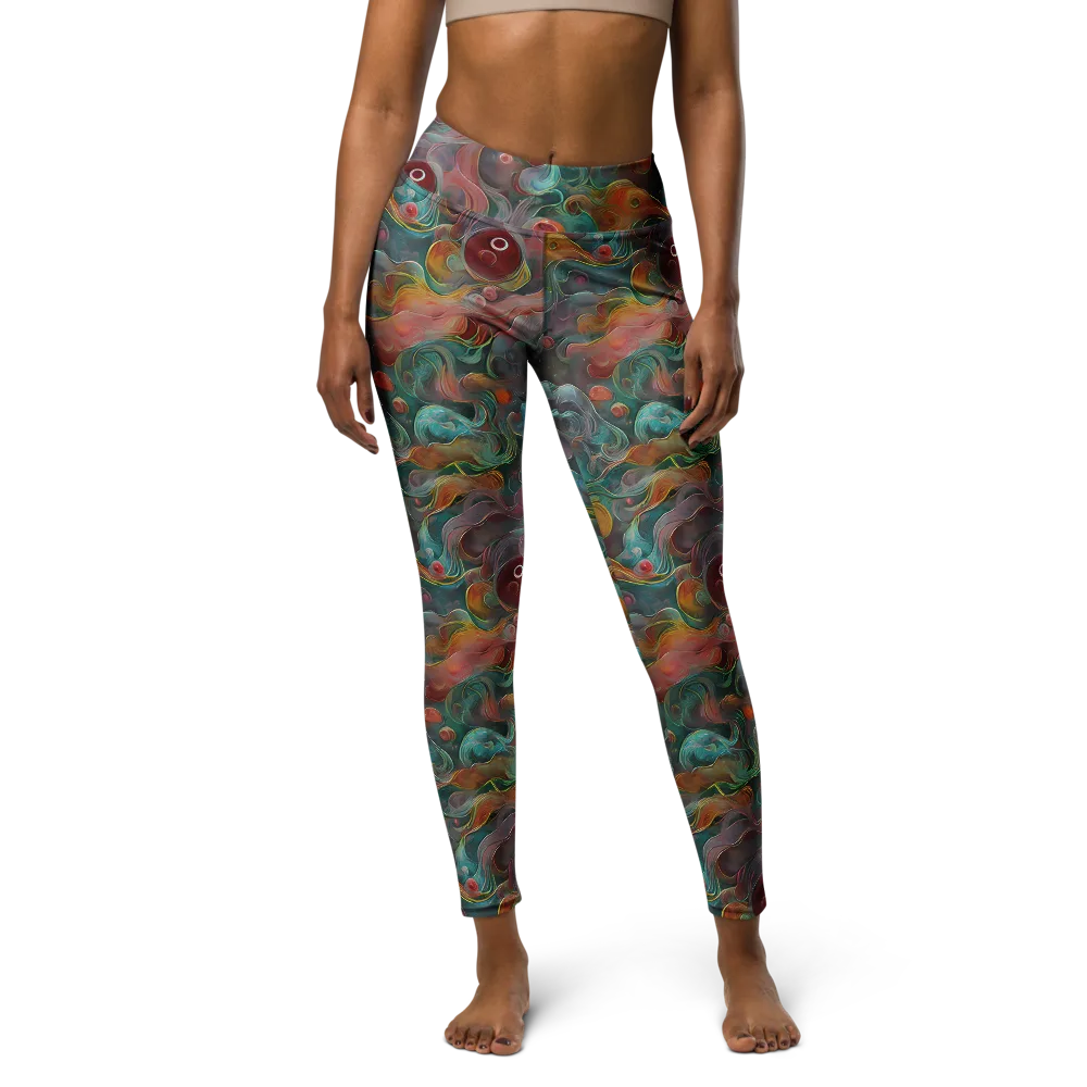 Molten Tidalwave on Yoga Leggings — Front