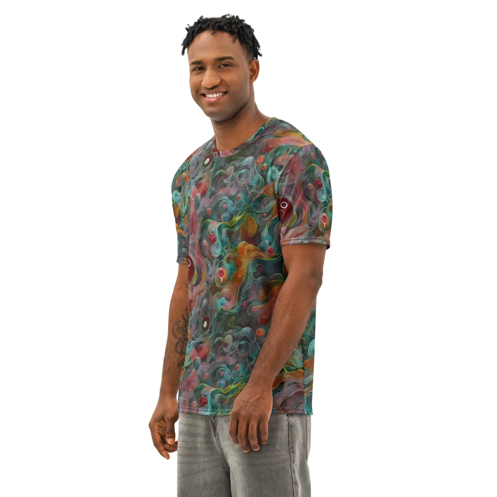 Molten Tidalwave on Men's Cotton Crew Neck T-Shirt — Left Front