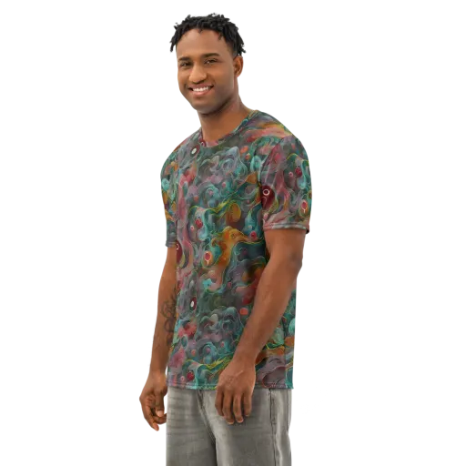 Molten Tidalwave on a Men's Cotton Crew Neck T-Shirt