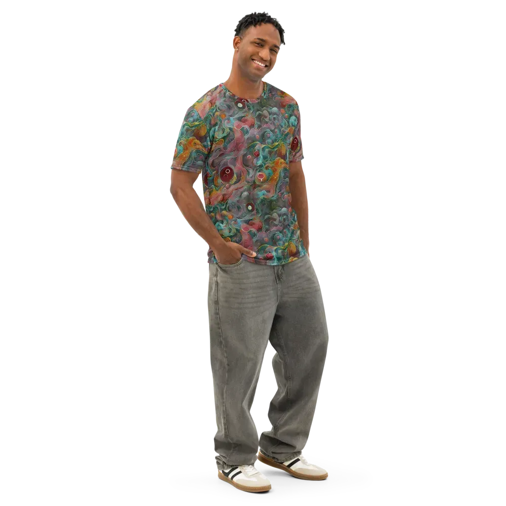 Molten Tidalwave on Men's Cotton Crew Neck T-Shirt — Right Front