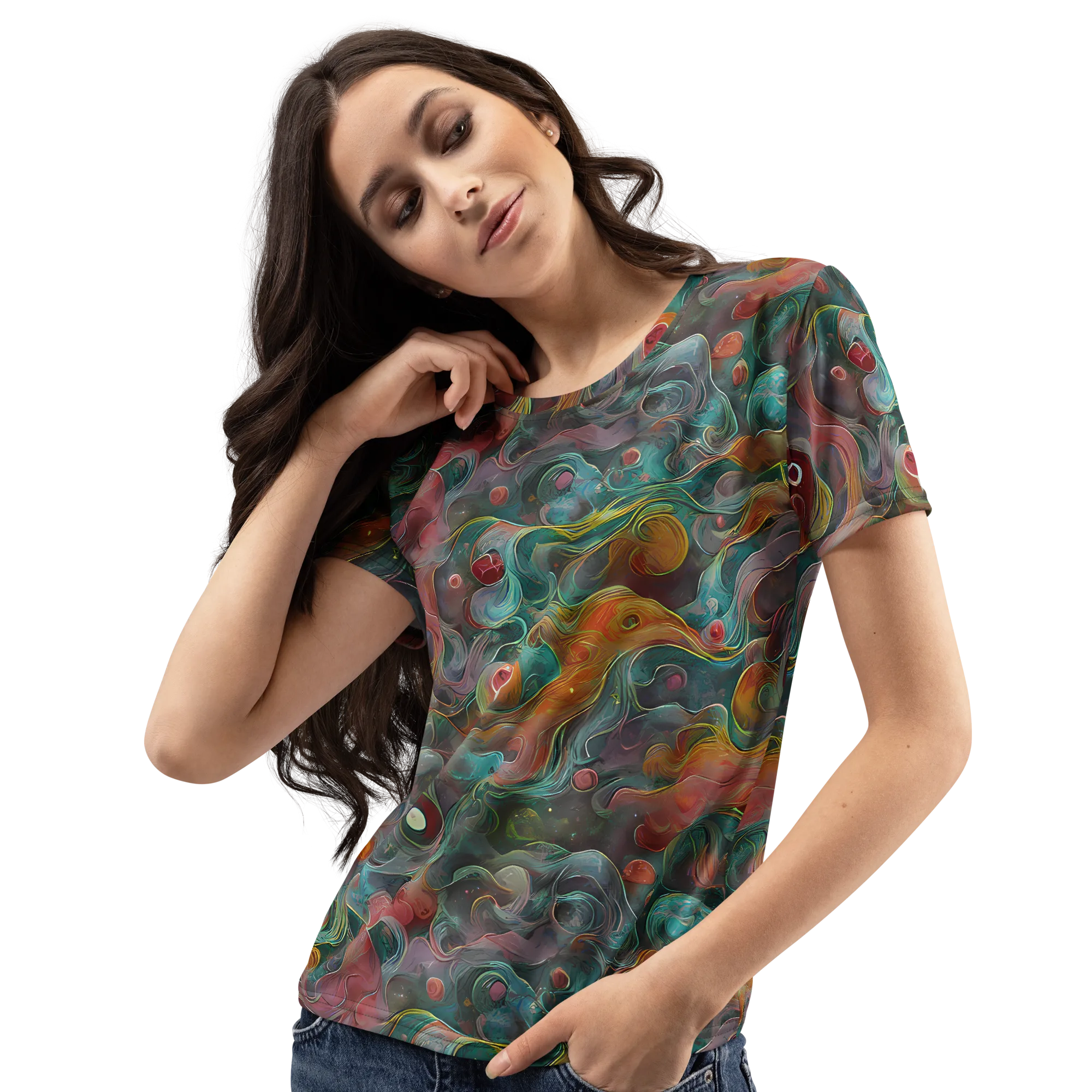 Molten Tidalwave on Women's Crew Neck T-Shirt — Left Front