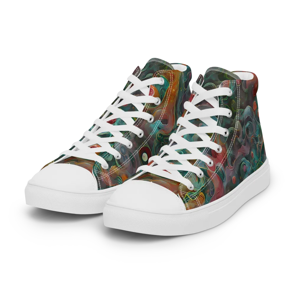 Molten Tidalwave on Women's High Top Canvas Shoes — Left Front
