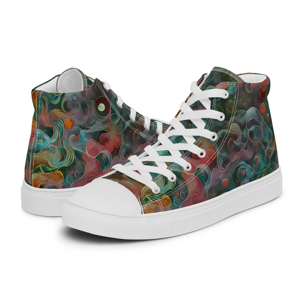 Molten Tidalwave on Women's High Top Canvas Shoes — Left