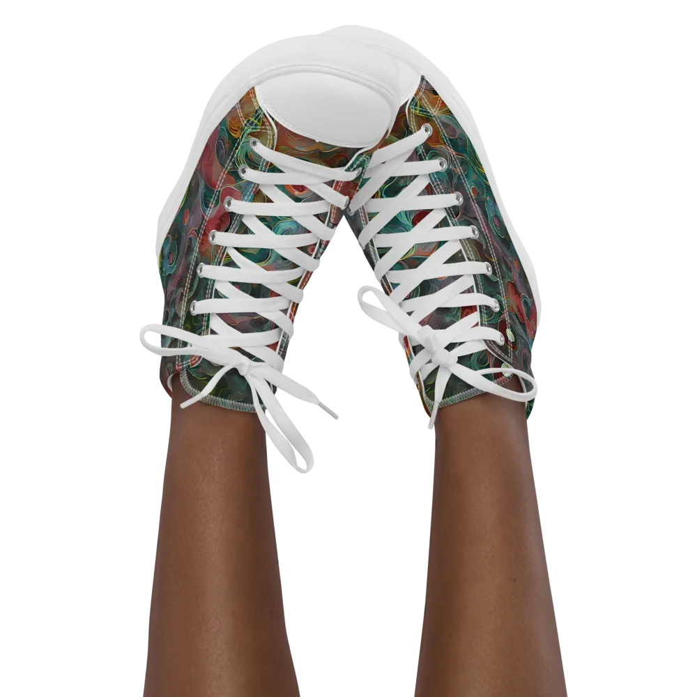 Molten Tidalwave on Women's High Top Canvas Shoes — Front