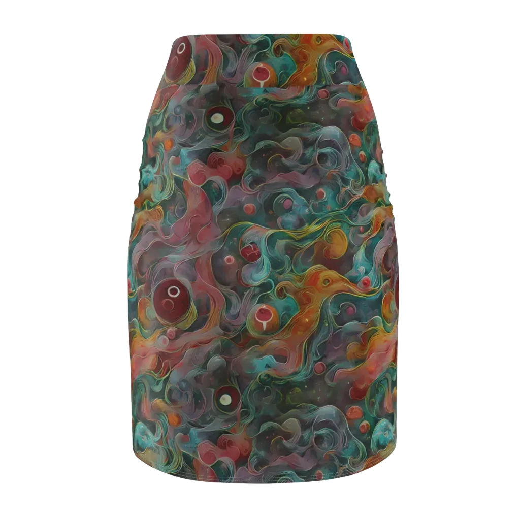 Molten Tidalwave on Pencil Skirt — Back