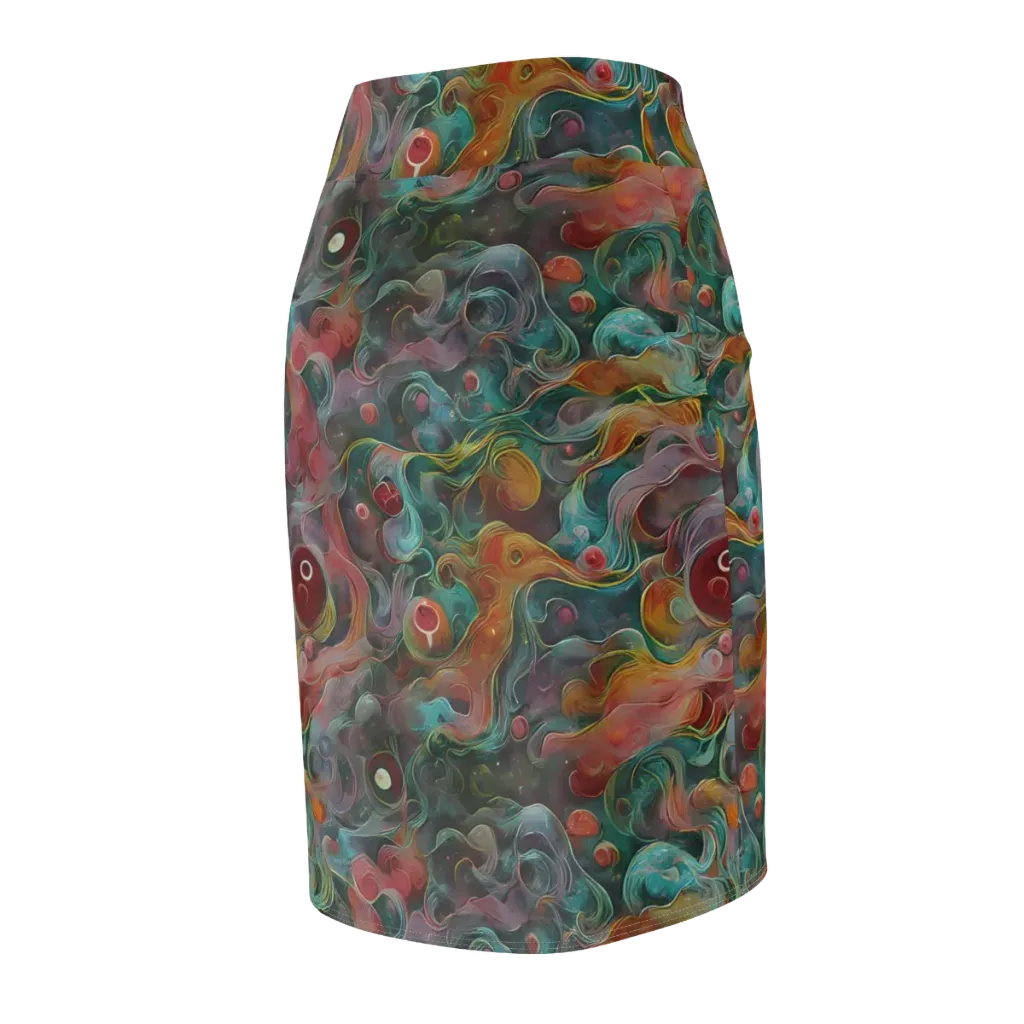 Molten Tidalwave on Pencil Skirt — Back Side