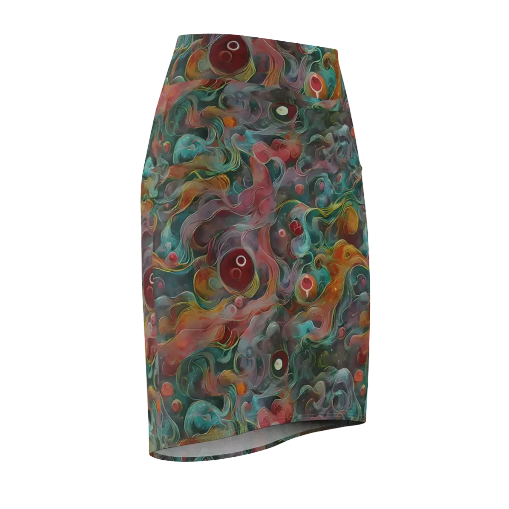 Molten Tidalwave on Pencil Skirt — Front Side