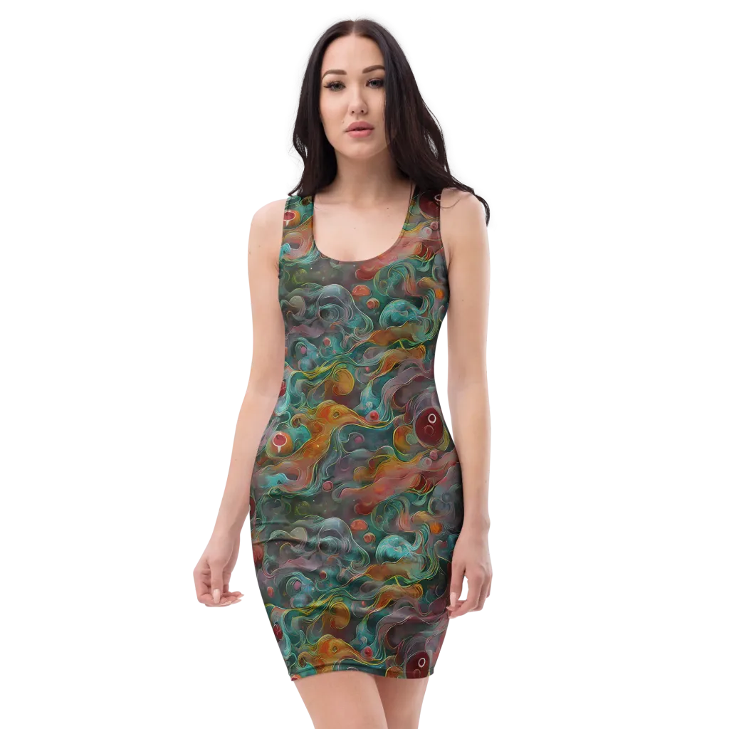 Molten Tidalwave on Bodycon Dress — Front