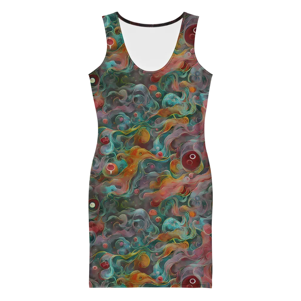 Molten Tidalwave on Bodycon Dress — Front