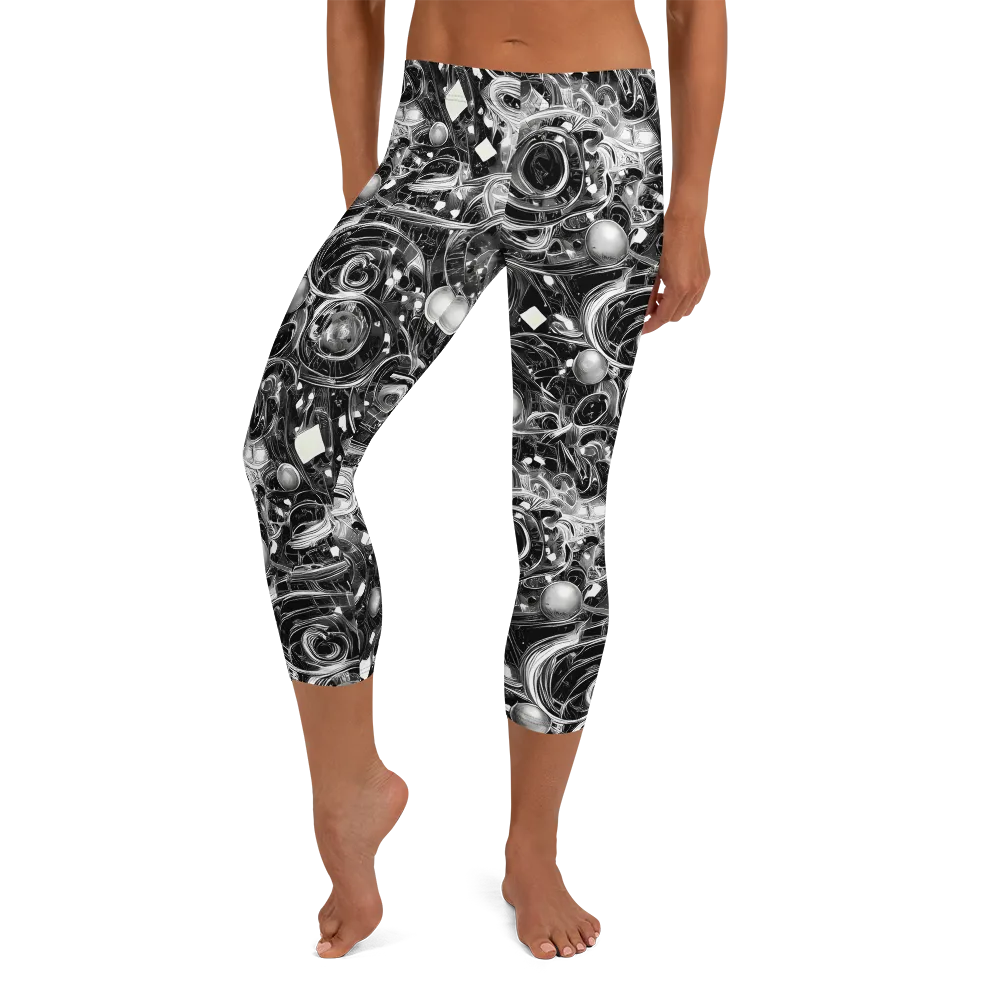 Chrome Whirlpool on Capri Leggings — Front
