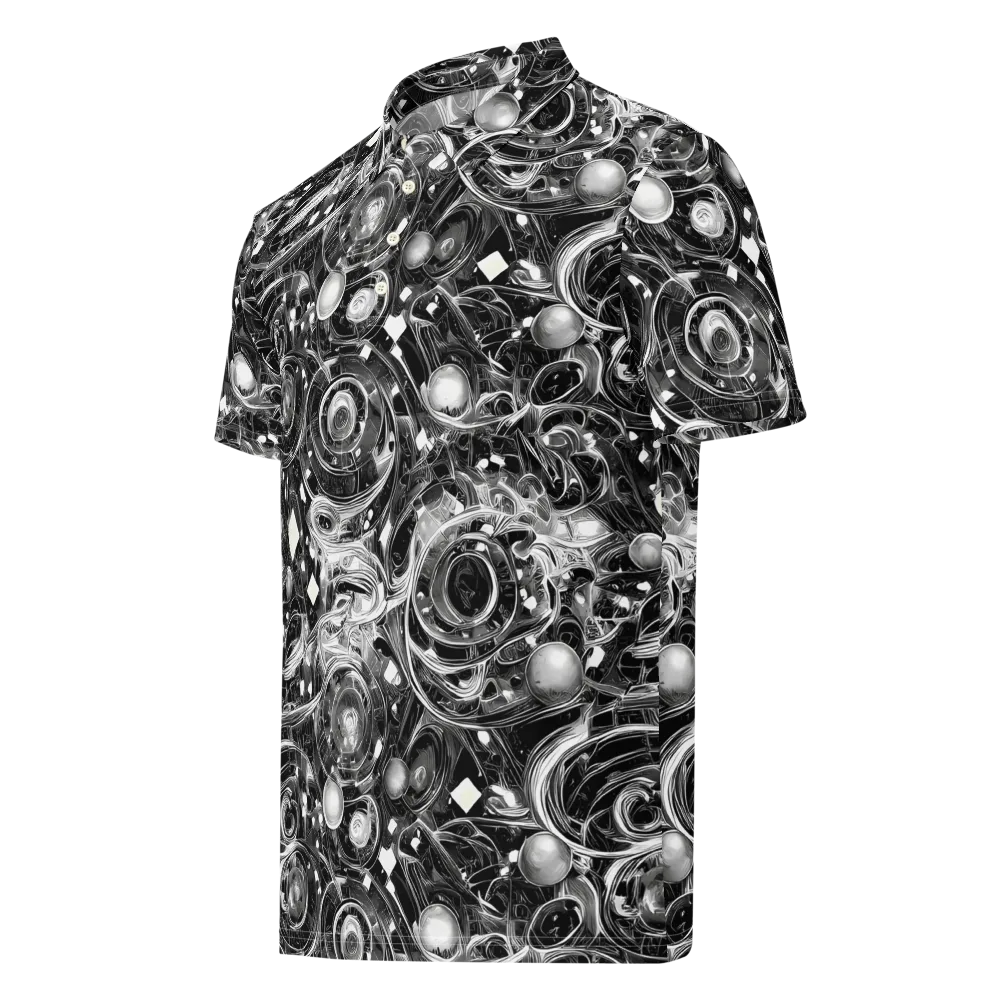 Chrome Whirlpool on Men's Slim Fit Polo Shirt — Left Front