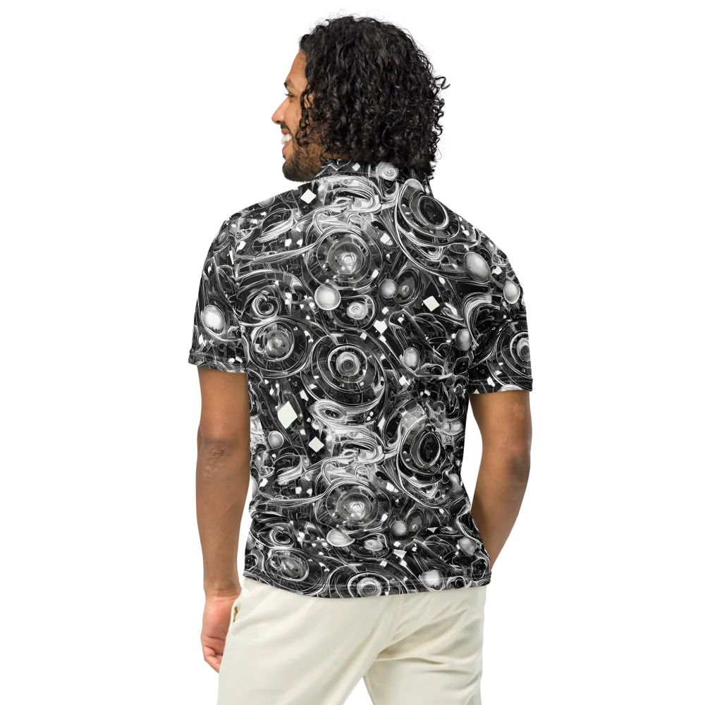 Chrome Whirlpool on Men's Slim Fit Polo Shirt — Back