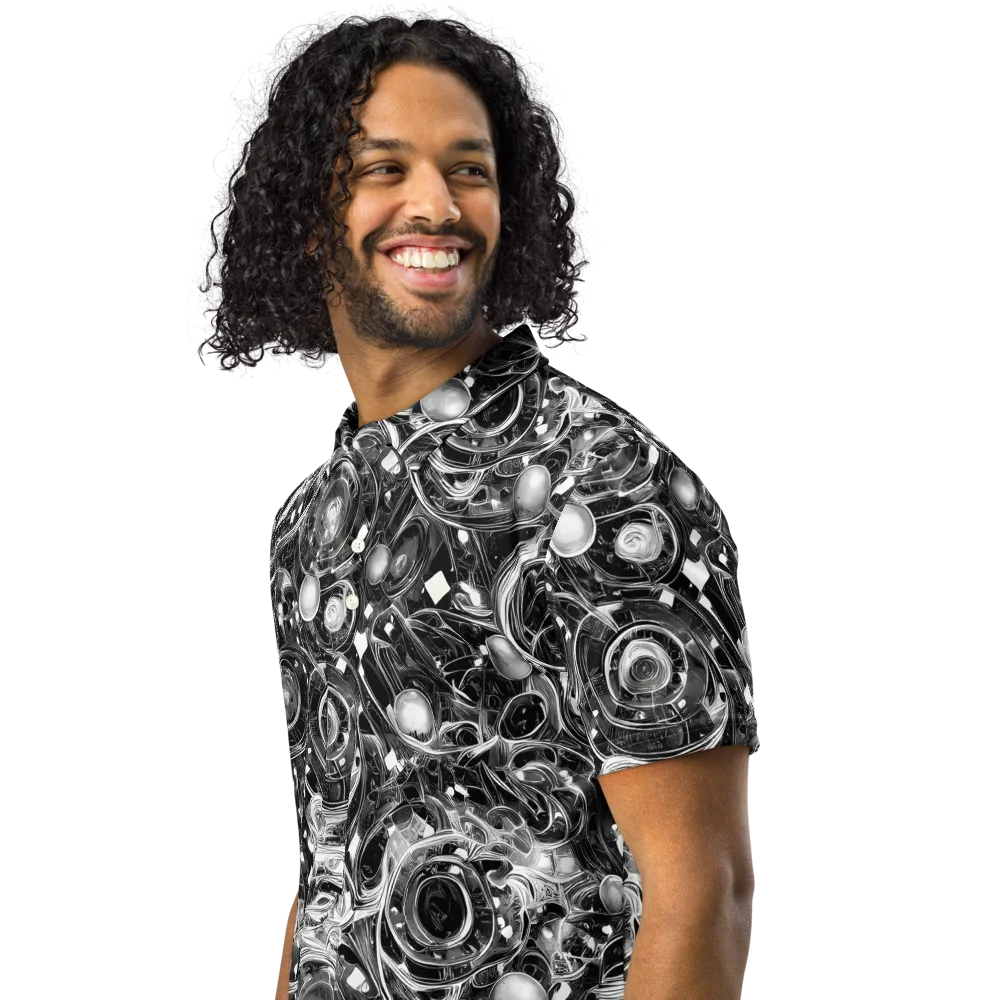 Chrome Whirlpool on Men's Slim Fit Polo Shirt — Left Front