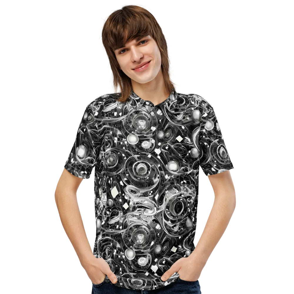 Chrome Whirlpool on Men's Slim Fit Polo Shirt — Front