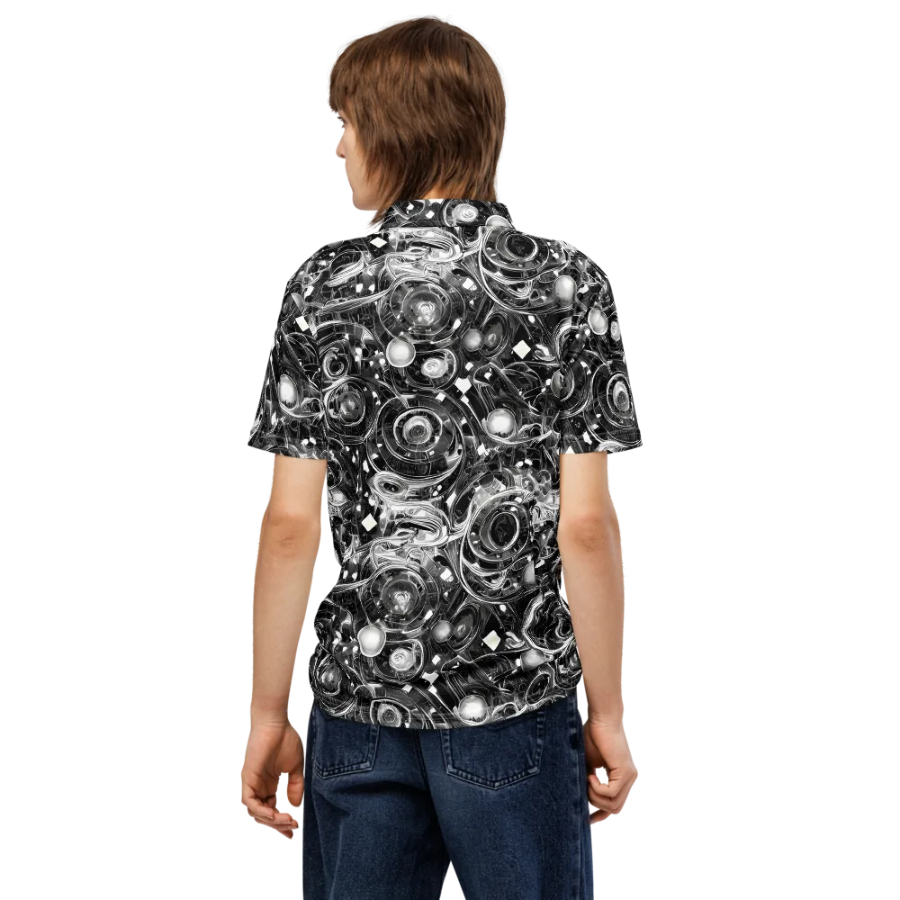 Chrome Whirlpool on Men's Slim Fit Polo Shirt — Back
