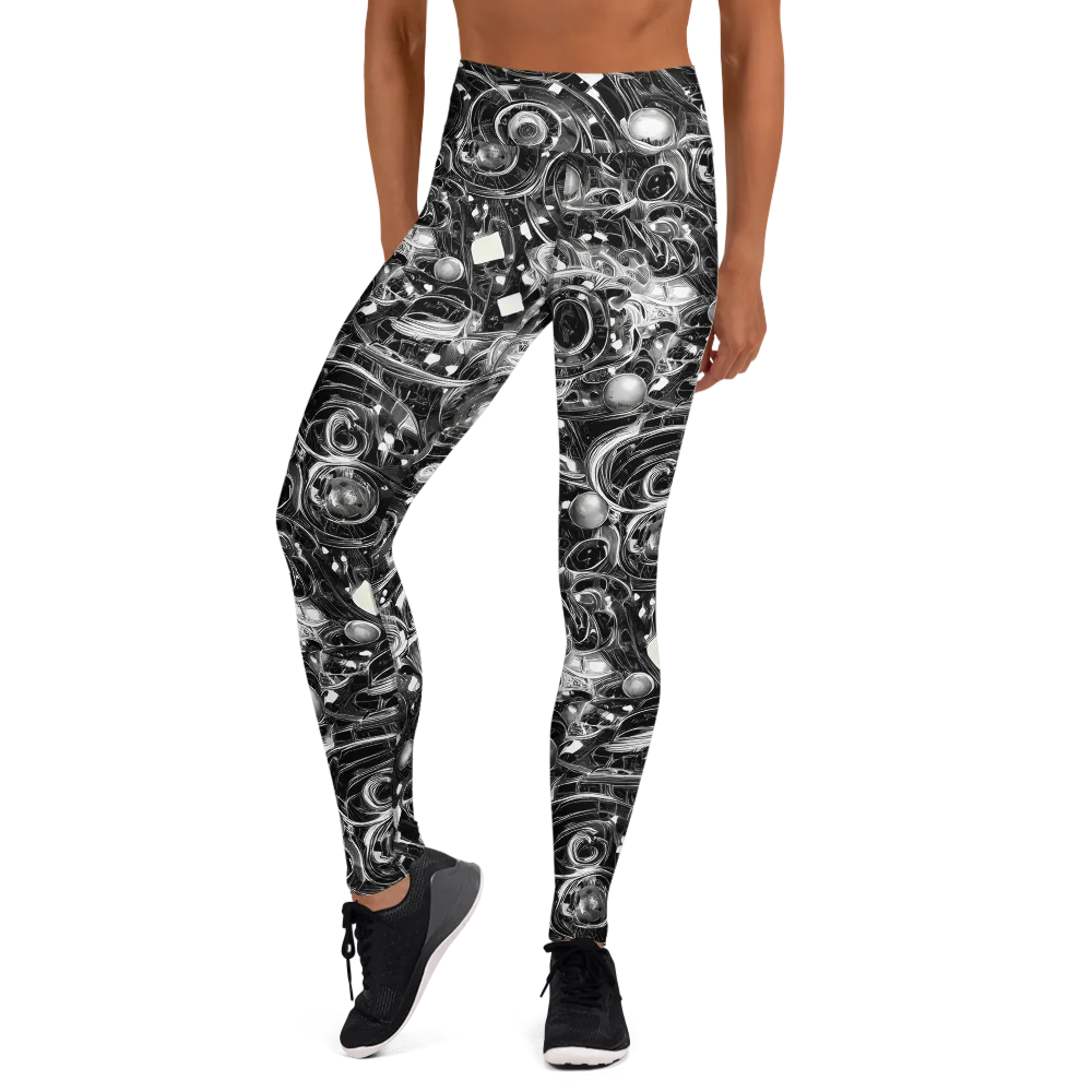 Chrome Whirlpool on Yoga Leggings — Front