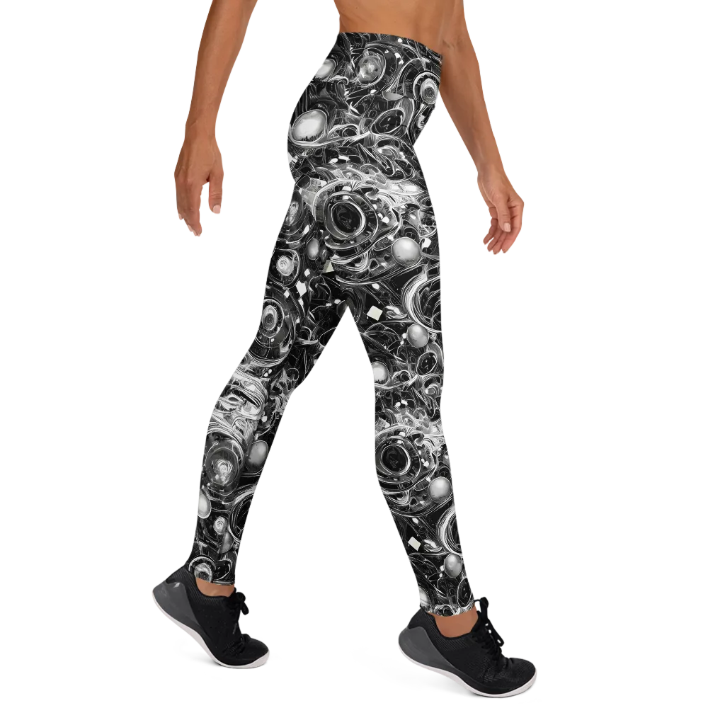 Chrome Whirlpool on Yoga Leggings — Right