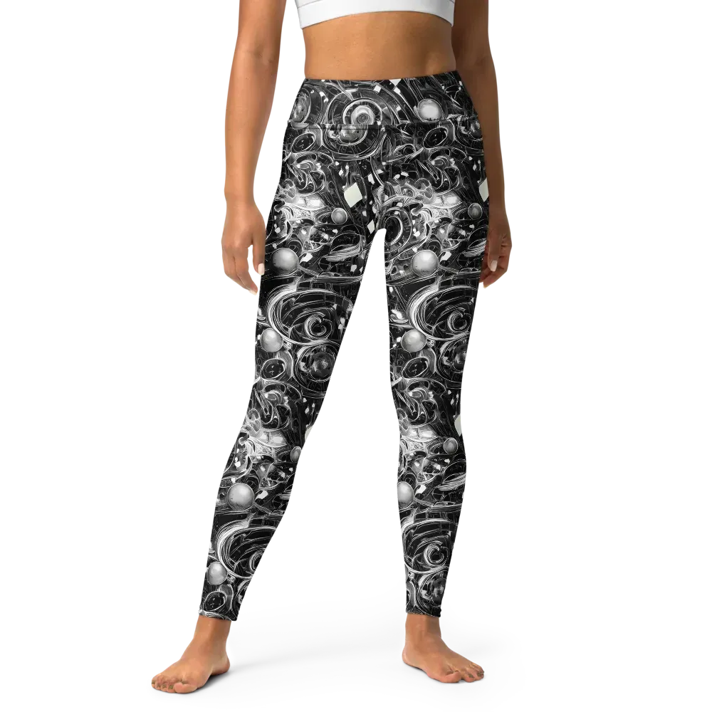 Chrome Whirlpool on Yoga Leggings — Front