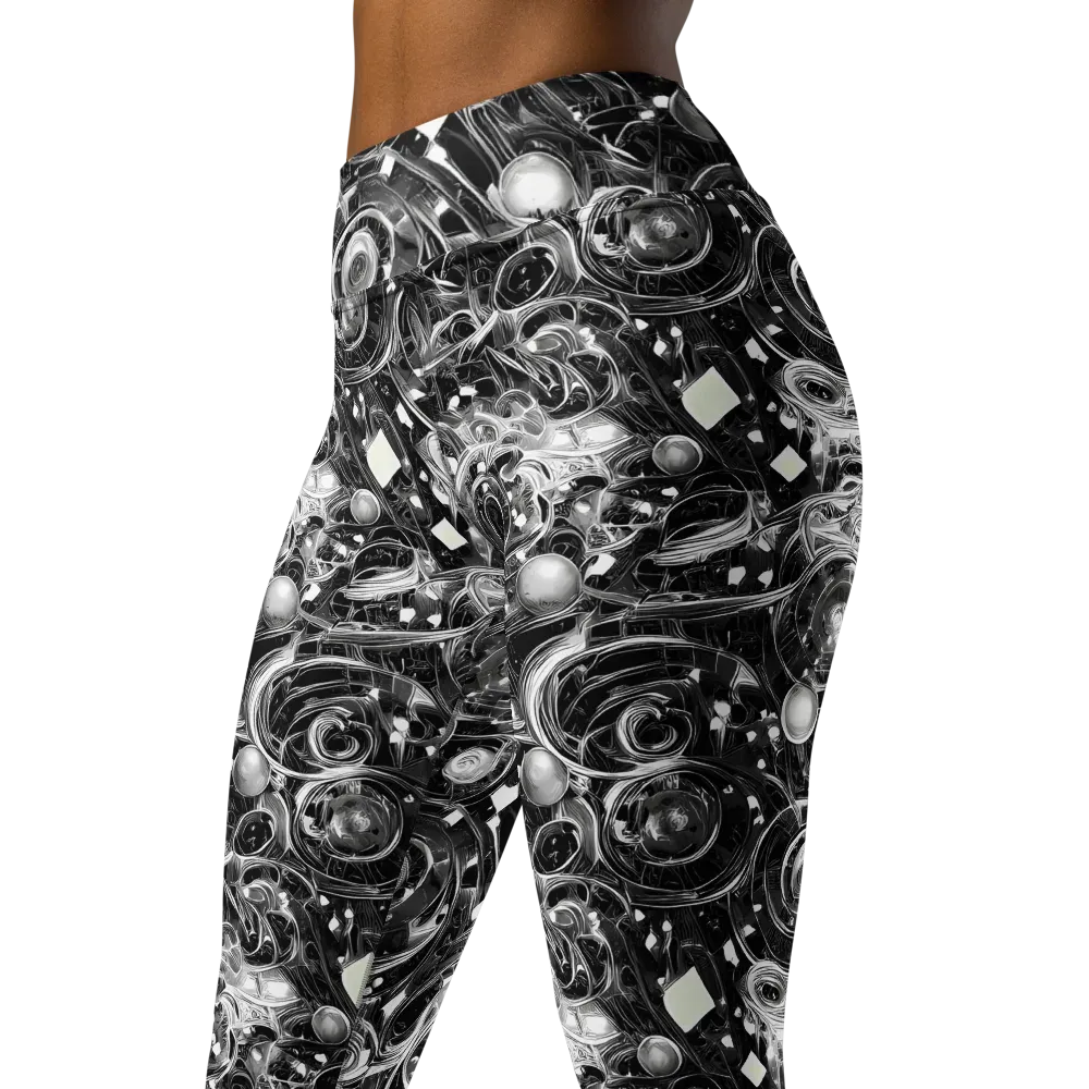 Chrome Whirlpool on Yoga Leggings — Left Front