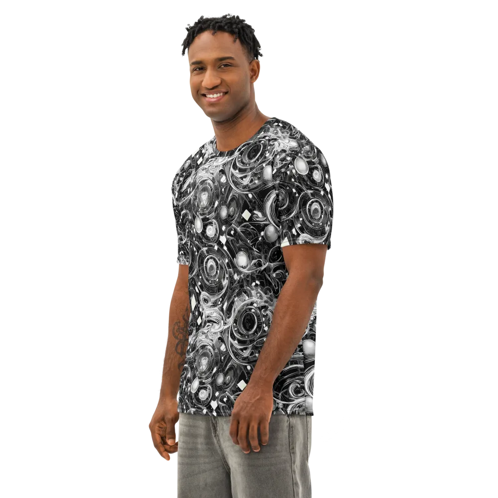 Chrome Whirlpool on Men's Cotton Crew Neck T-Shirt — Left Front
