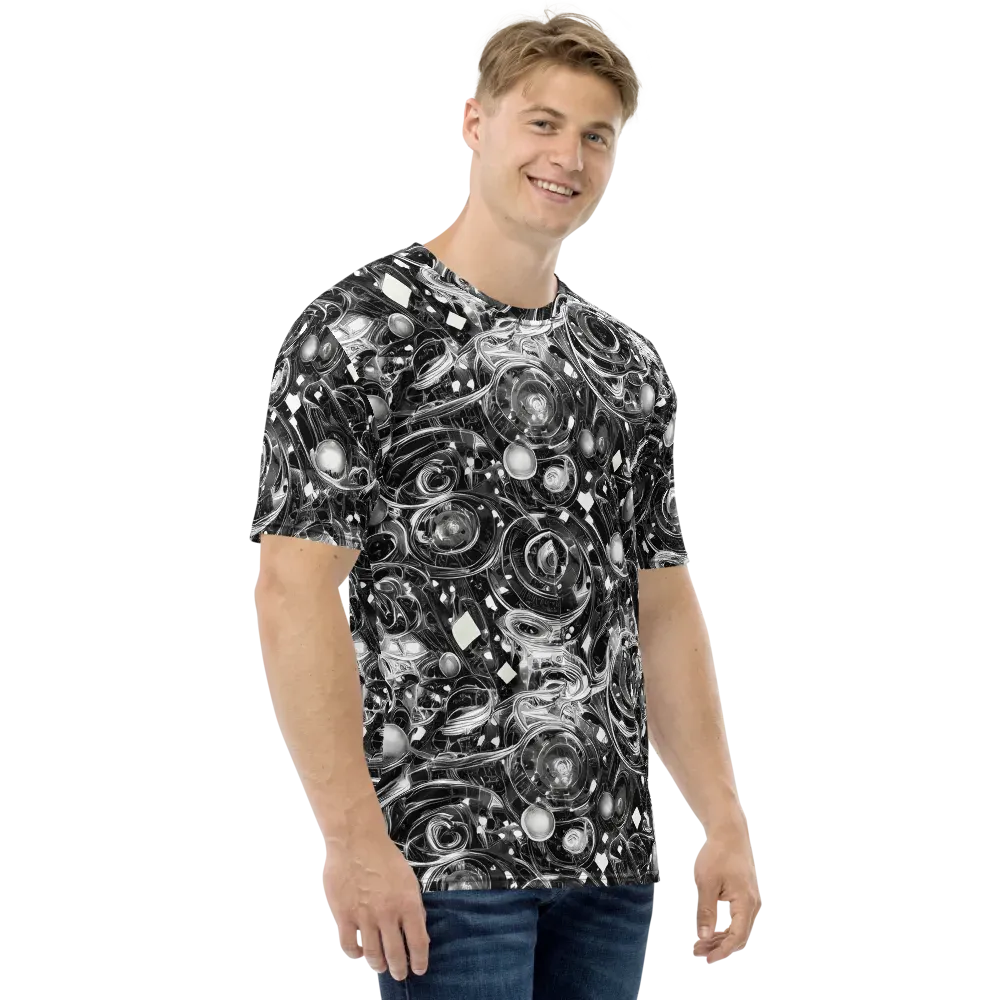 Chrome Whirlpool on Men's Crew Neck T-Shirt — Right