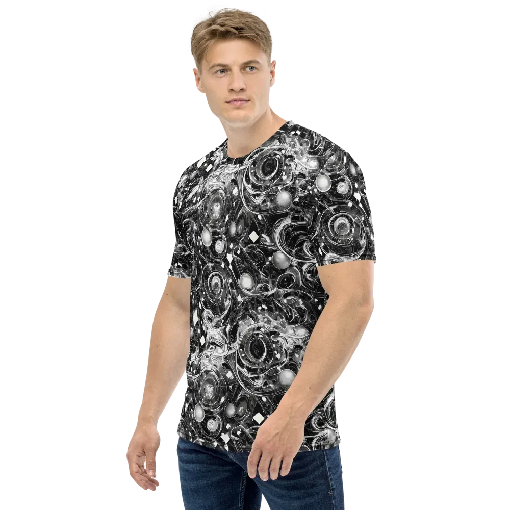 Chrome Whirlpool on Men's Crew Neck T-Shirt — Left