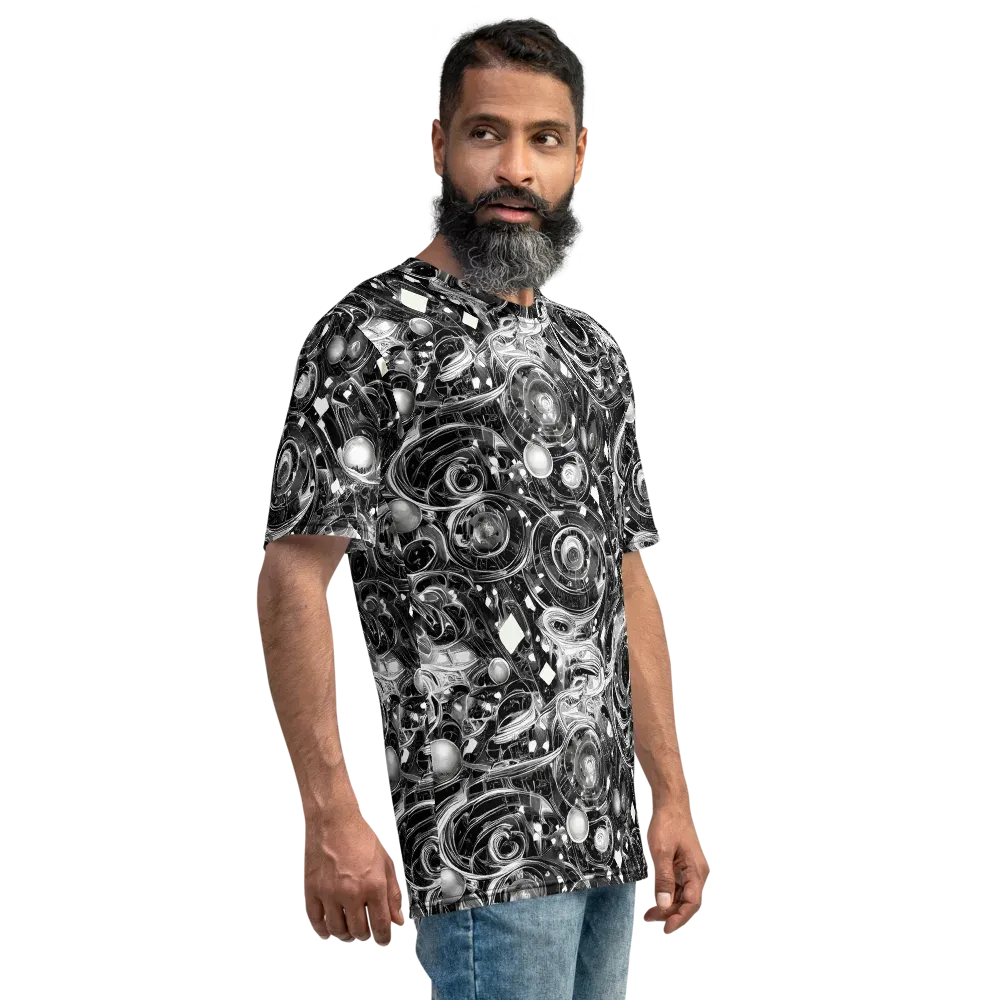 Chrome Whirlpool on Men's Crew Neck T-Shirt — Right