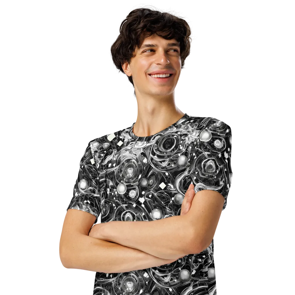 Chrome Whirlpool on Men's Crew Neck T-Shirt — Left Front
