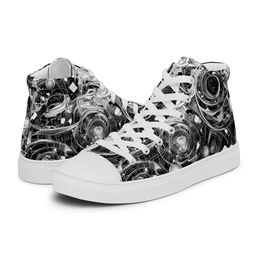 Chrome Whirlpool on Men's High Top Canvas Shoes — Left