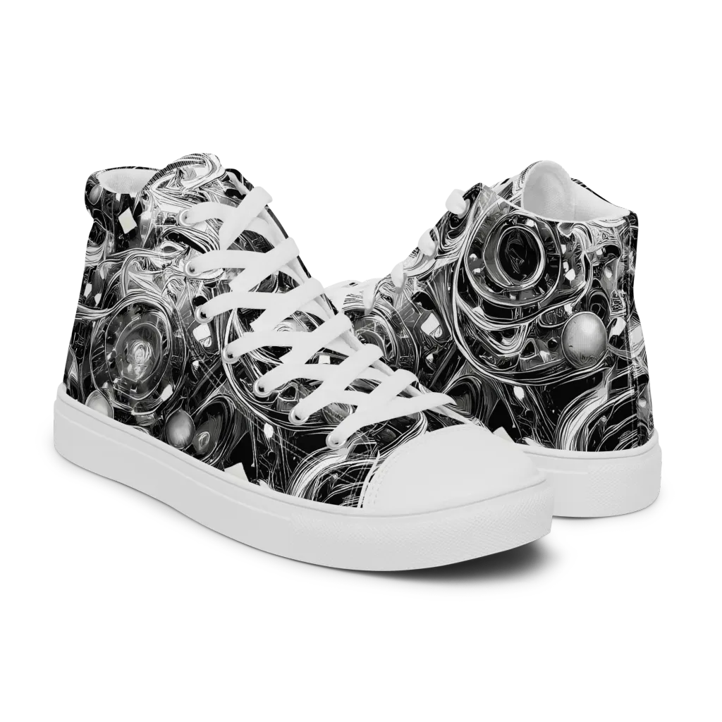 Chrome Whirlpool on Men's High Top Canvas Shoes — Right