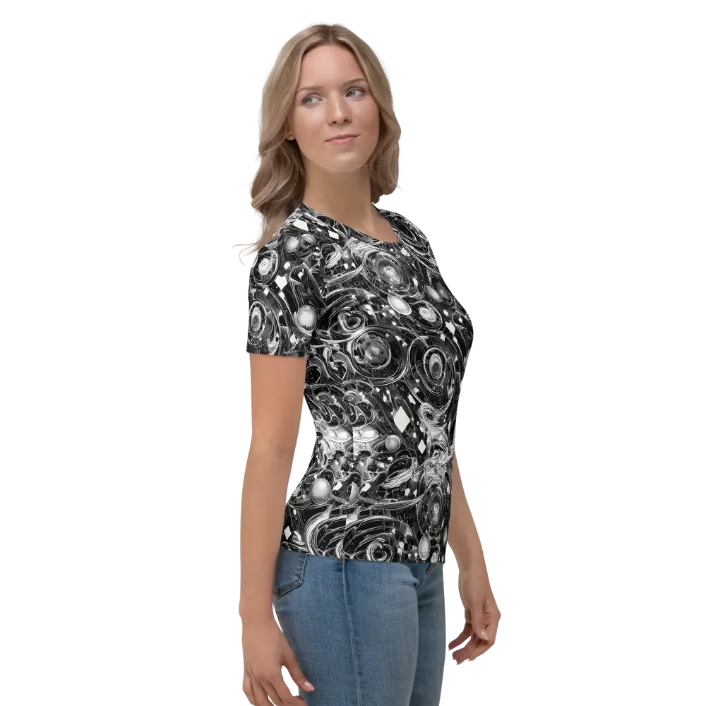 Chrome Whirlpool on Women's Crew Neck T-Shirt — Right