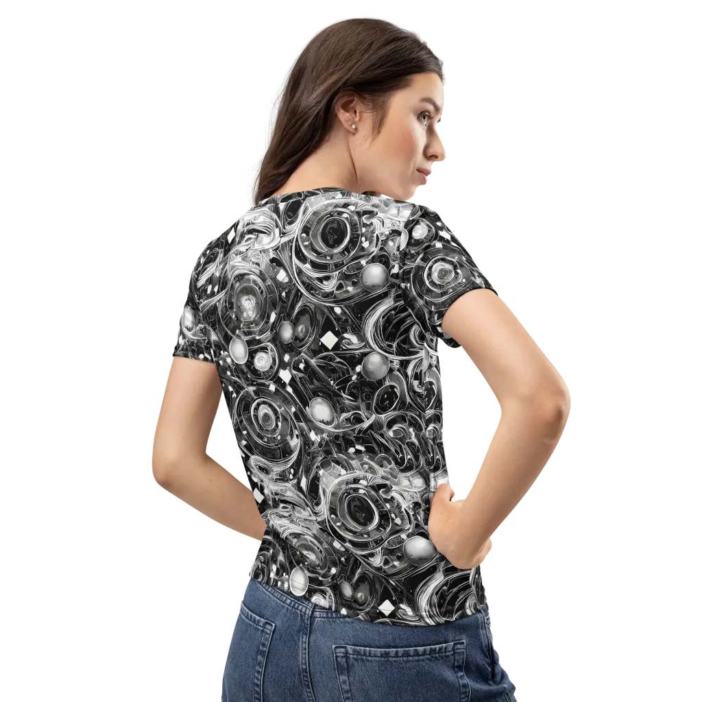 Chrome Whirlpool on Women's Crew Neck T-Shirt — Back