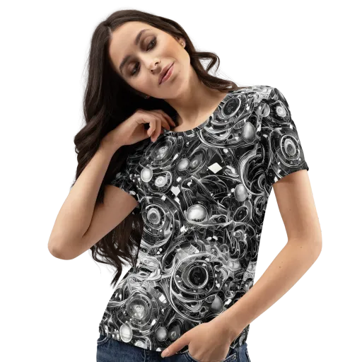 Chrome Whirlpool on a Women's Crew Neck T-Shirt